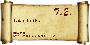 Taba Erika névjegykártya